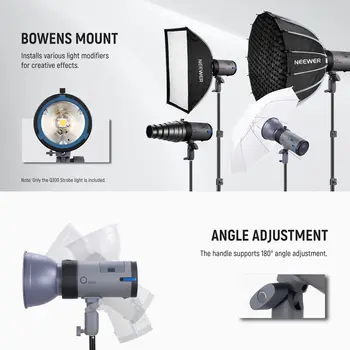 NEEWER Q300 300Ws 2.4G Outdoor Studio Flash With Q Compact Wireless Trigger, 7800mAh Li Ion Battery Powered Strobe Light detail image