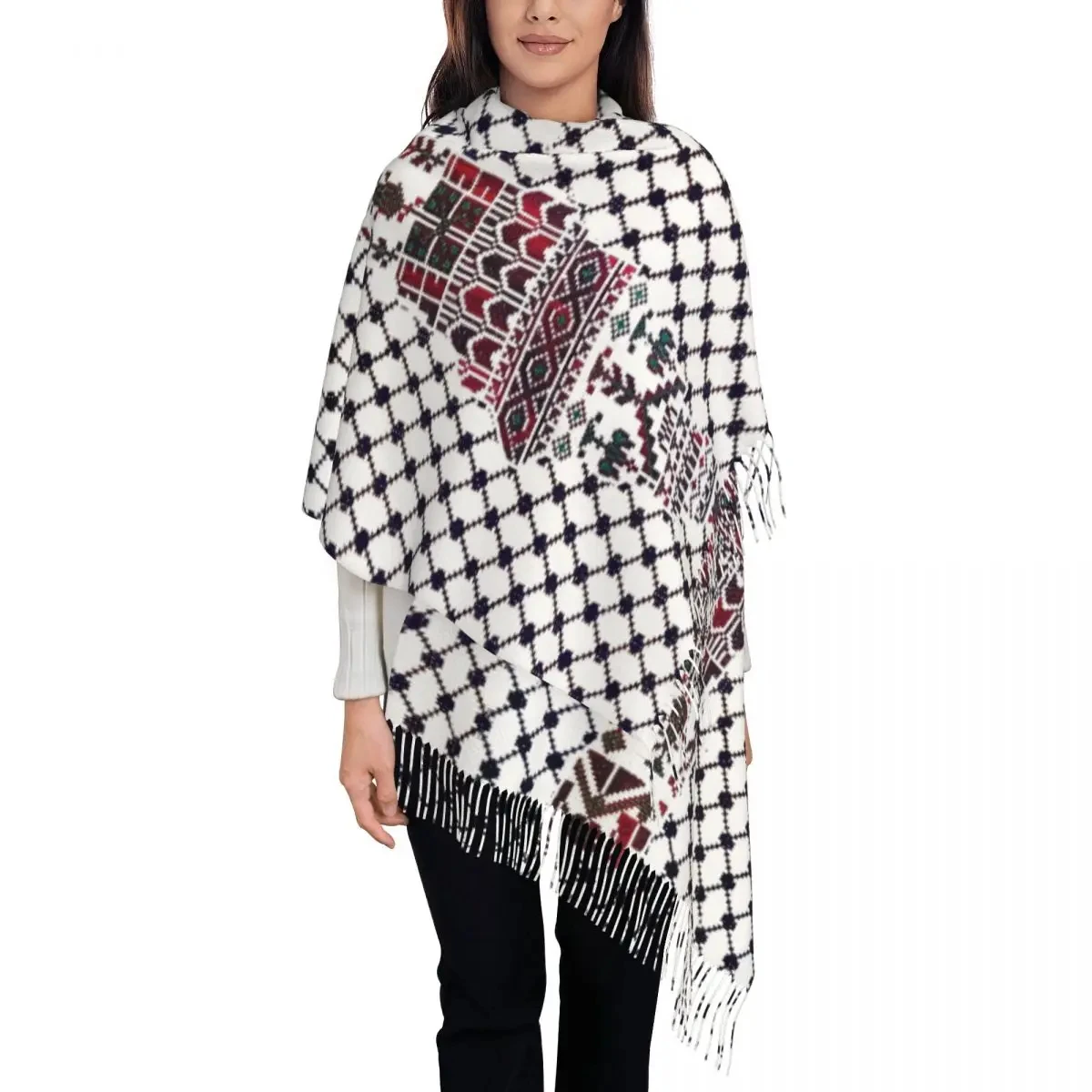 Palestine Arabic Shawl Traditional Keffiyeh Design Pashminas Shawl ...