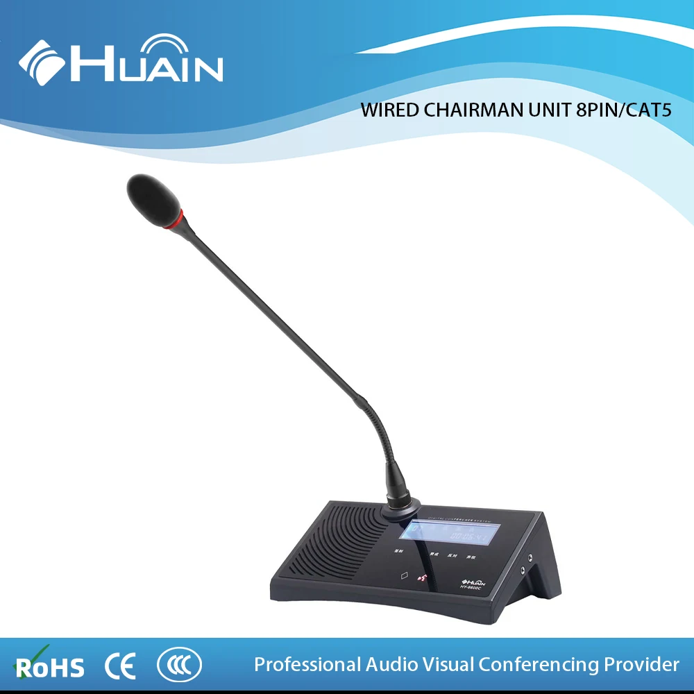 HUAIN Table Meeting Room Wired Conference System Microphone Devices with Loudspeaker