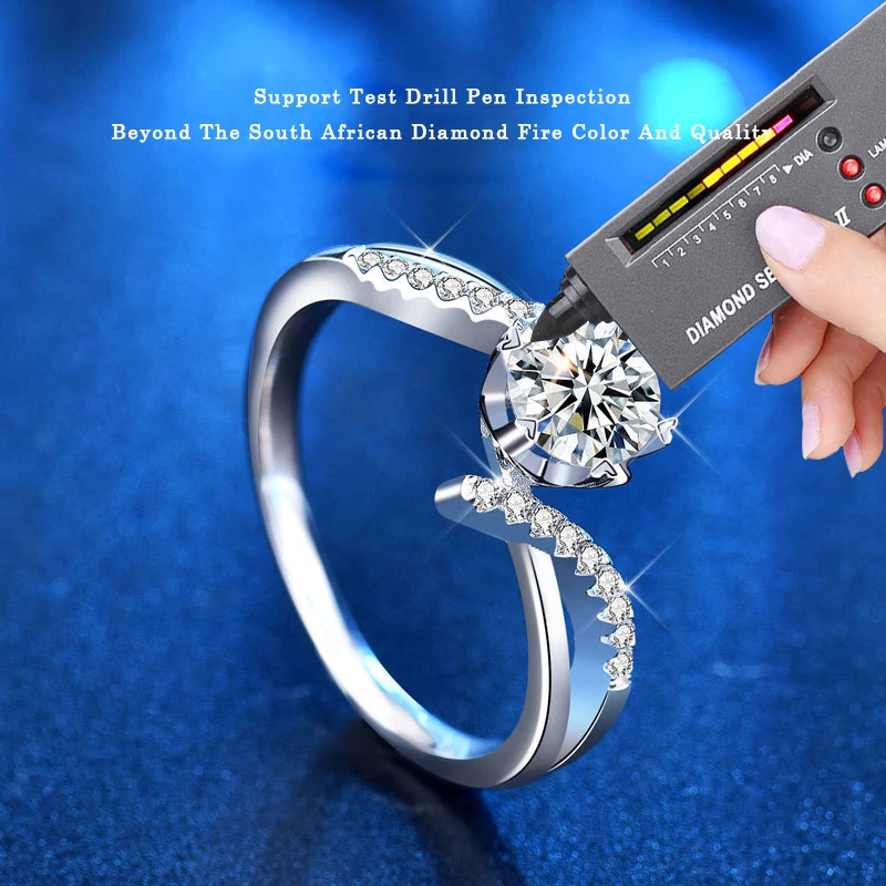 XJZ004 925スターリングシルバーレディース1カラットMoissanite