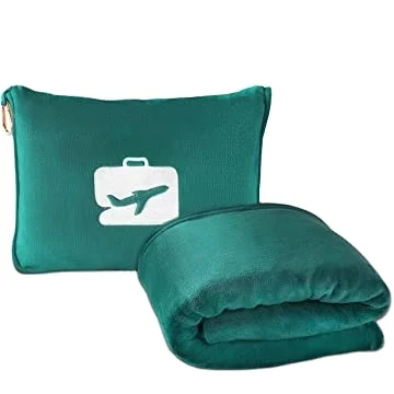 2 in 1 Winter Travel Blankets with Pillow Polar Fleece Waterproof & Heated for Airline Bus Car Train Picnic-Avior