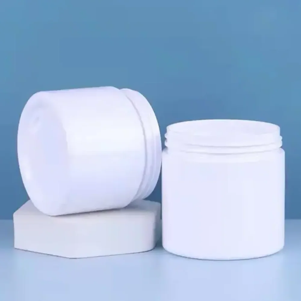80ml 200ml 250ml 350ml Cosmetic Packaging White Container and White Lids Plastic Cream Pet Jar in Plastic Vietn