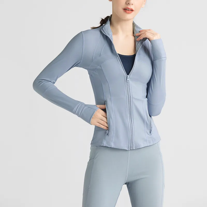 2024 New Trend Gym Yoga running Top Slim Fit Long Sleeve Women's Sports Jacket with Thumbhole