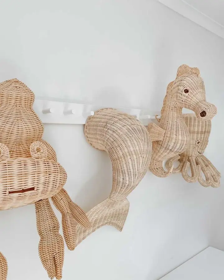 Natural Rattan Elephant Wall Decor - Minimalist Kids Bedroom Hanging ... - Cheap Eco Friendly Wall Hangings For Kids