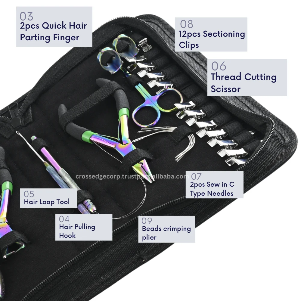 All In One Tool Kit Includes Hair Styling Clips And Parting Rings Also