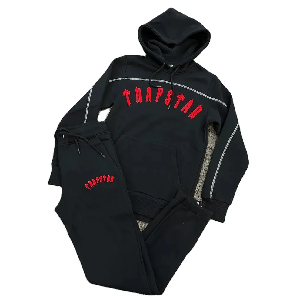 Trapstar Black Red Tracksuit Custom Men Track Suit Trapstar London Men