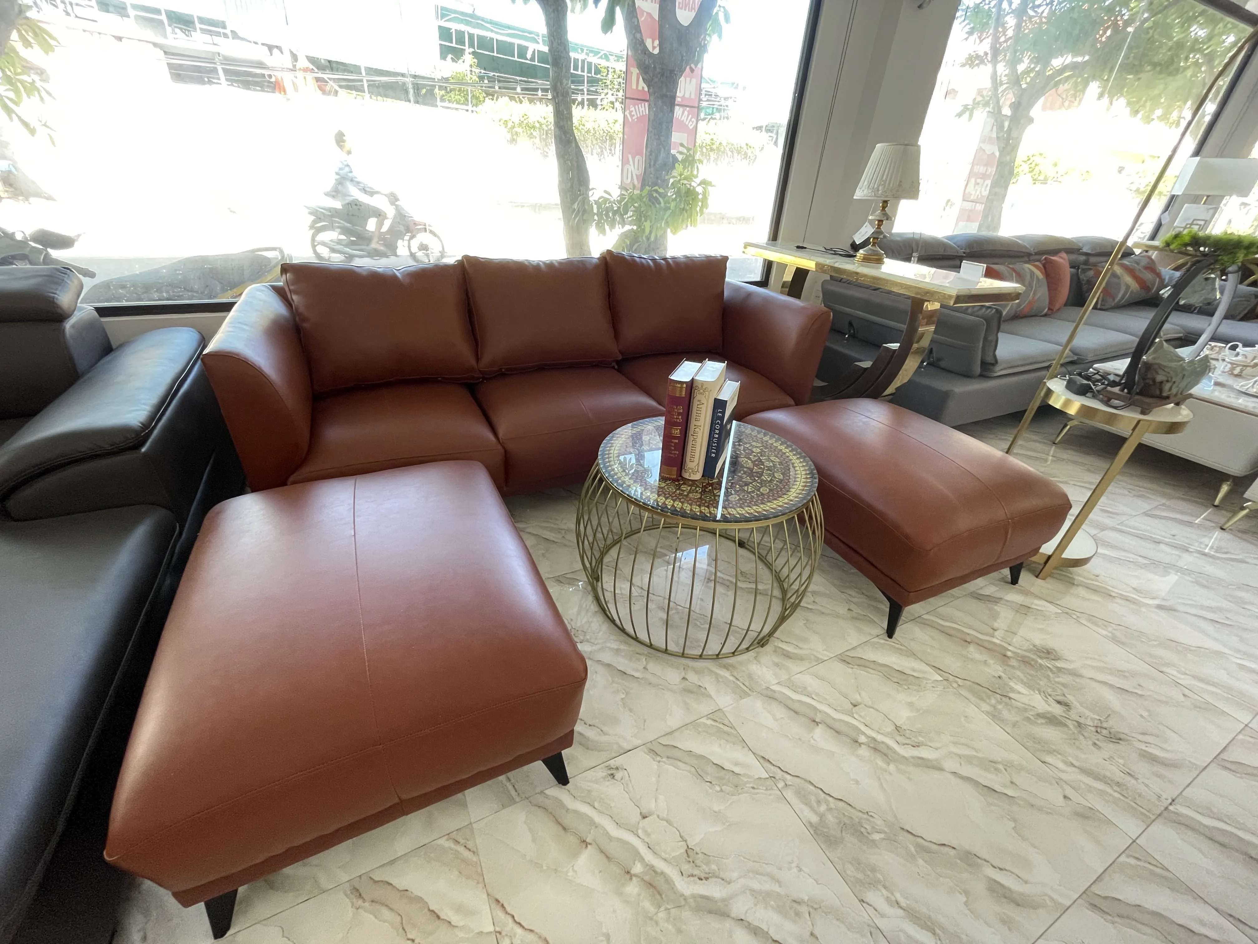 Modern Leather Sofa Interior Product Modern Nordic Style Luxurious