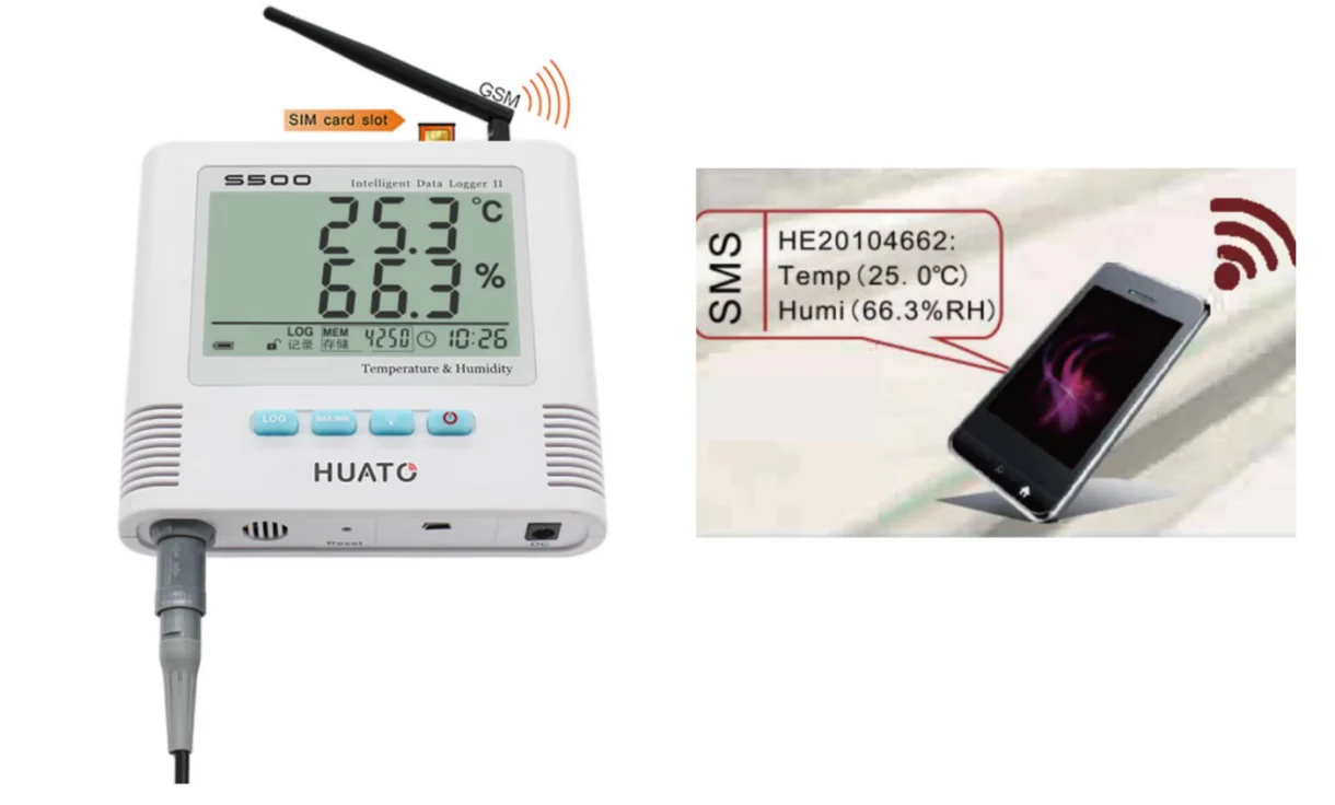 4G Real Time Data Logger Measure Temperature Humidity Data Recording ...