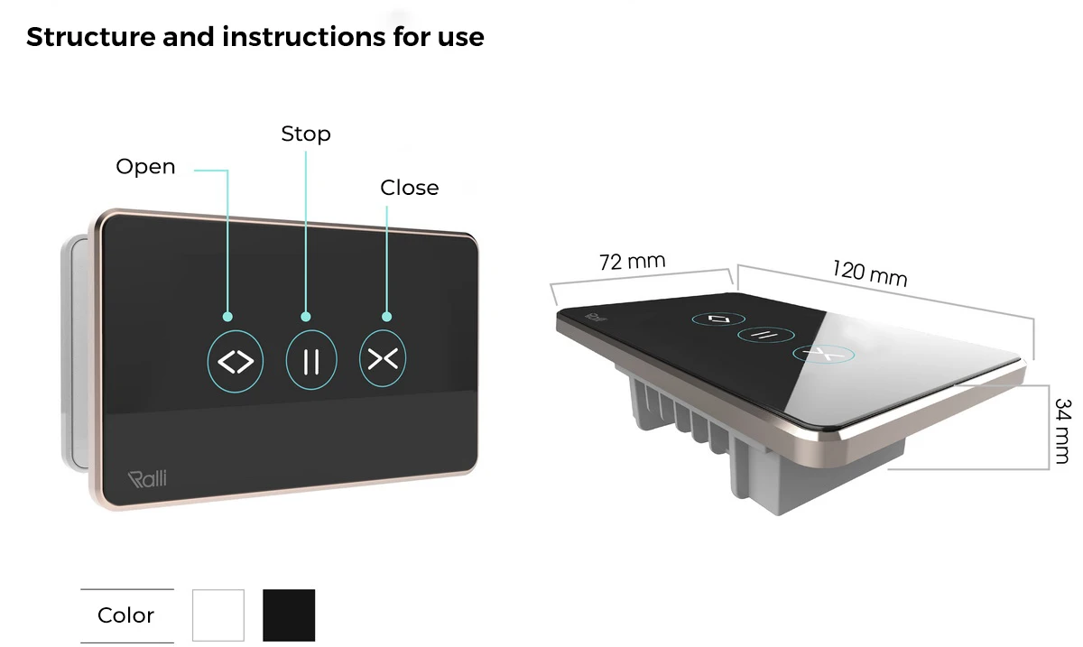 Modern Design Wireless Control Smart Lock Feature Rolling Door Switch