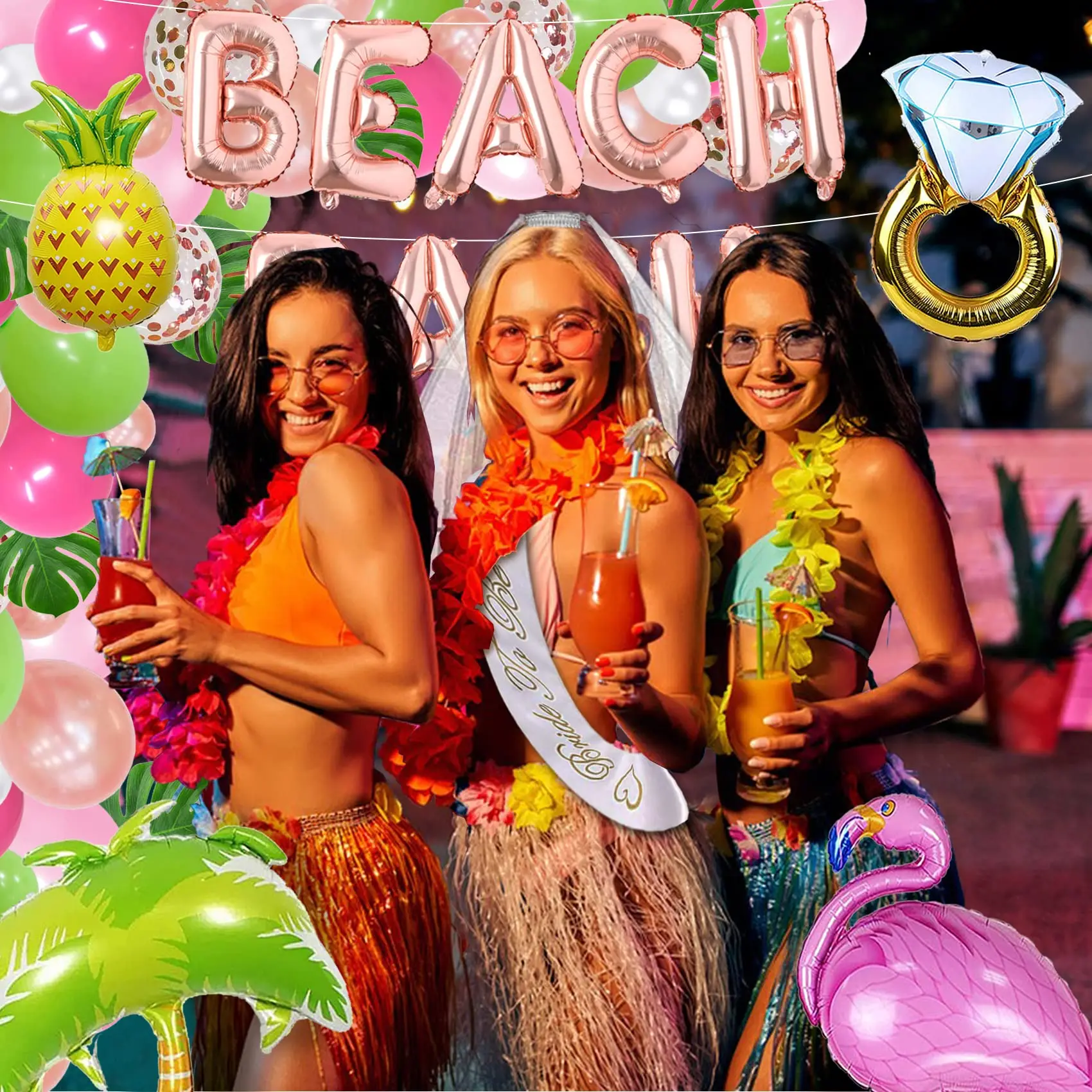 Beach Bach Bachelorette Party Decorations Hawaiian Bridal Shower Decor