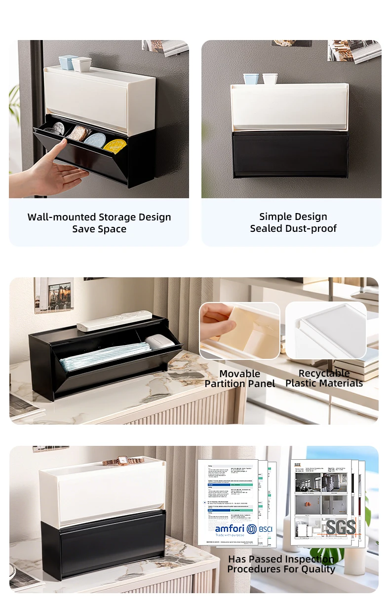 product wanuo wall mounted wall storage box wall mounted plastic storage box wall hung storage organizer for wall-3