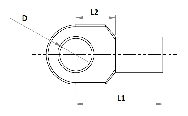 Yc009 Fat Blade Eye End Fitting For Gas Strut Mounting Eyelet Connector ...