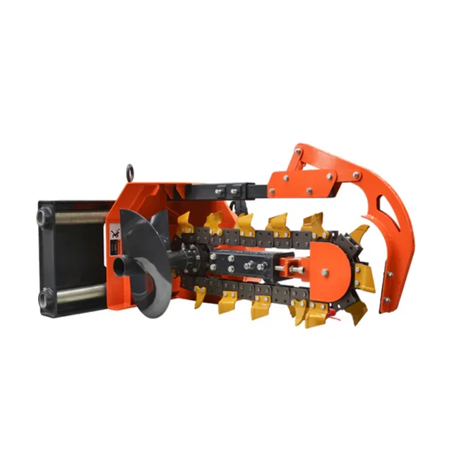 Tractor Double Trencher Machine Ditch Digger Machine Chain Cable ...