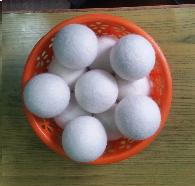 Best 2024 Laundry Products Washing Dryer Ball White Solid Color Wool Felt Plain Dryer Balls For