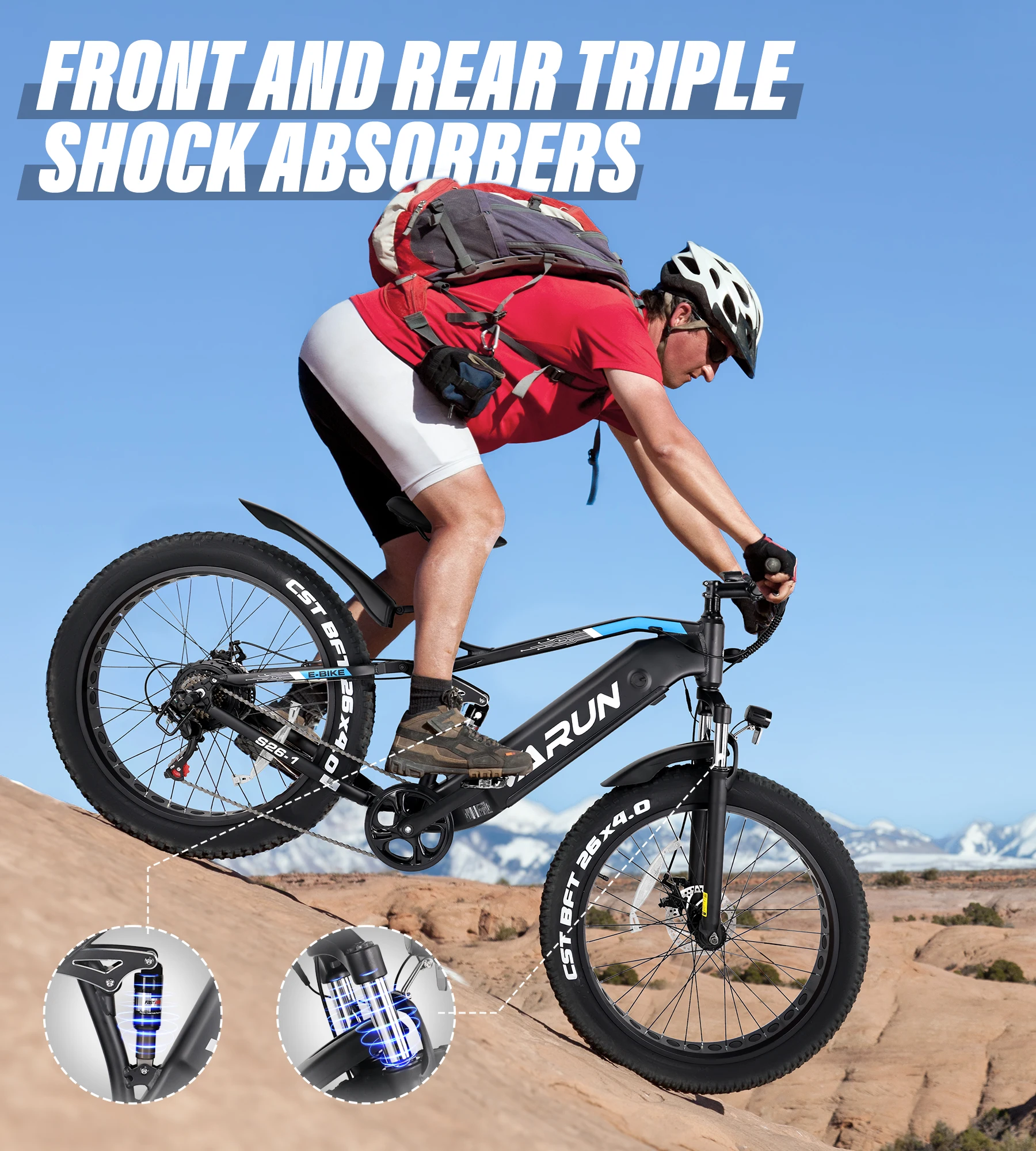 Factory Wholesale Free Shipping Throttle Motor Bike 48V 16AH 750W 26 Inch Fat Tire MTB Bike E Dirt Bike for Adults