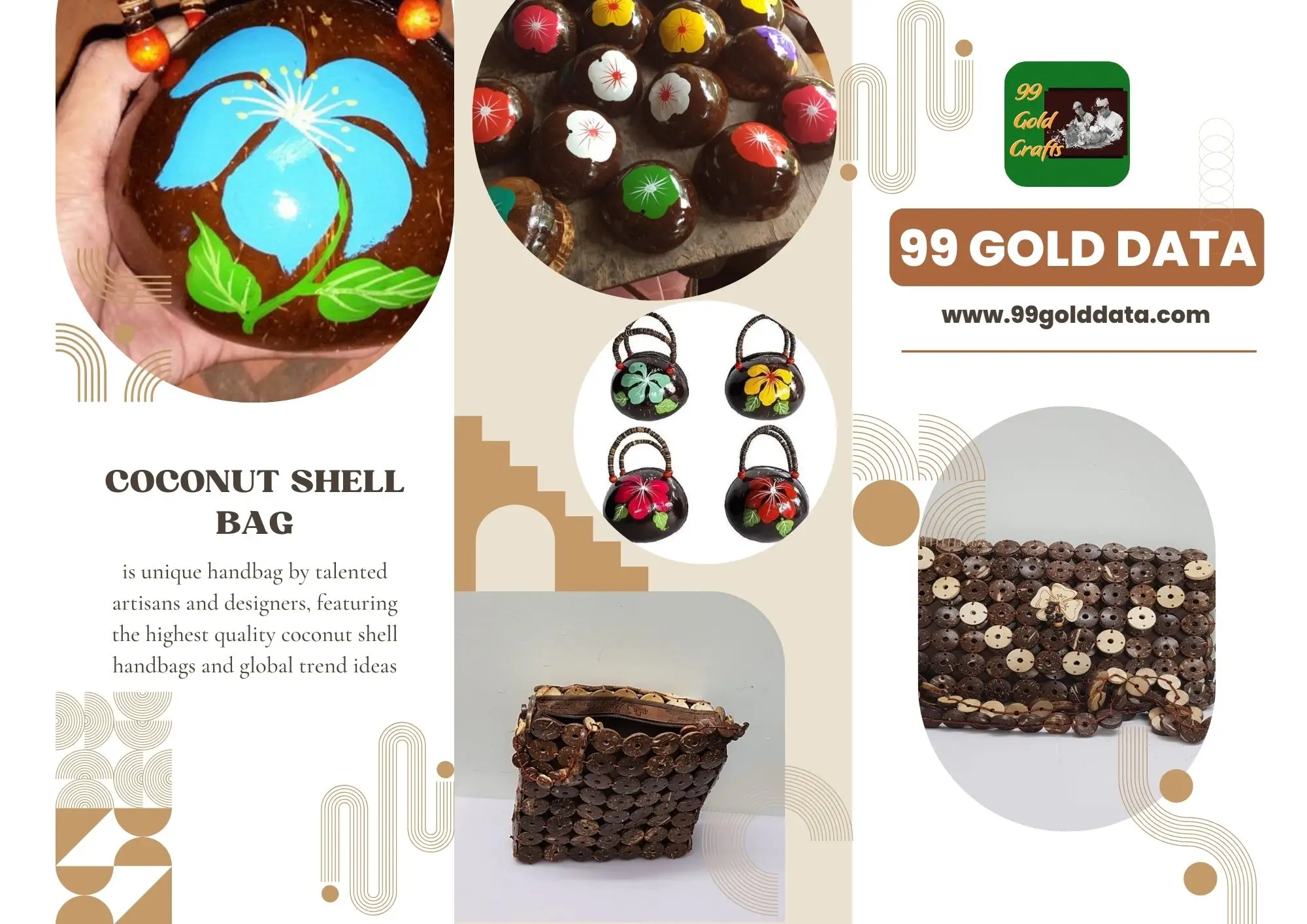 Traditional Design With Coconut Shell Bag Coconut Shell Handbag Organic