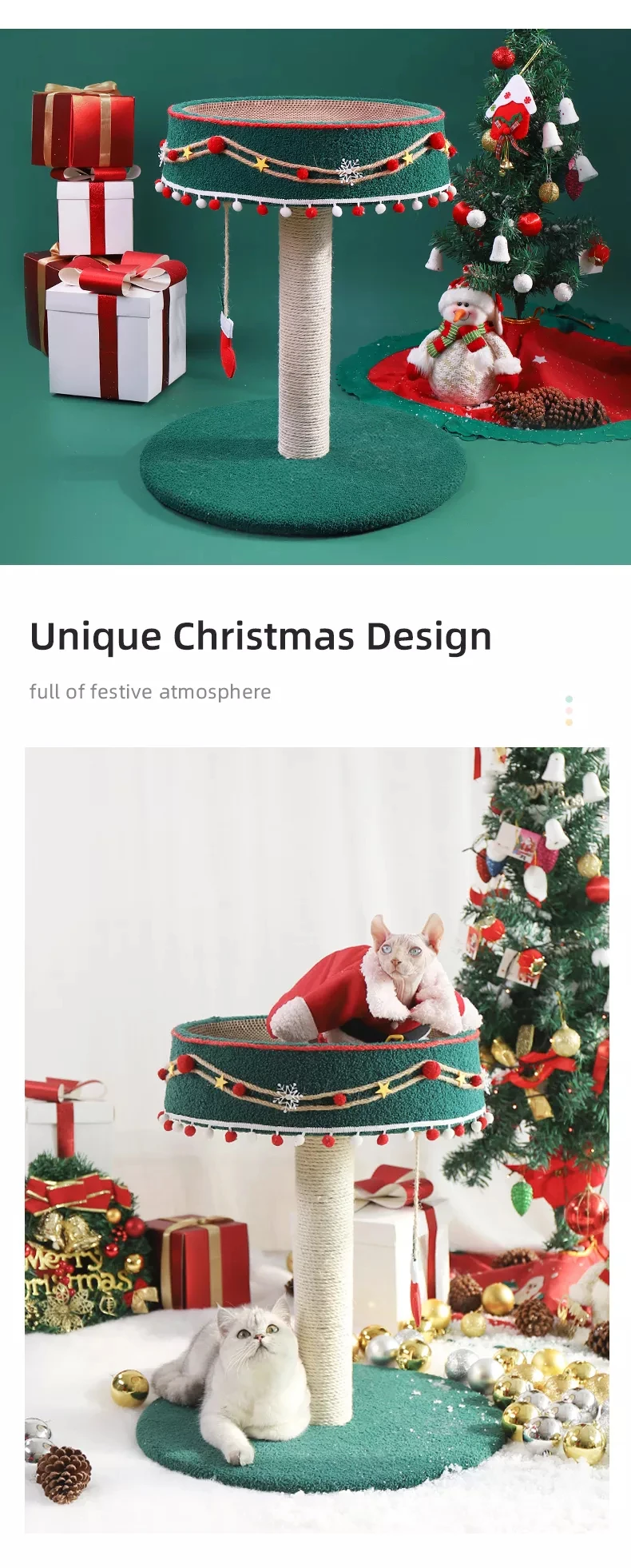 Hot Selling Corrugated Cardboard Cat Scratcher Christmas Tree Pet