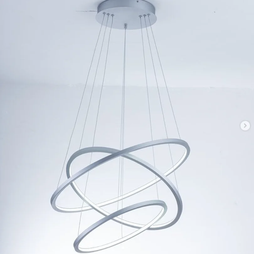ECOJAS Modern Hotel Customized Size Dimmable Round Suspended Lamp Ceiling Pendant Led Circular Linear Lights Ring Chand