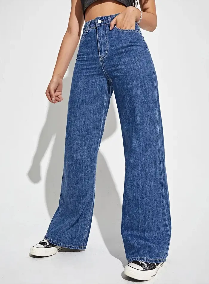 2023 Casual Wide Leg Pants Woman Jeans High Waist Loose Straight Denim Pant Oversize Long