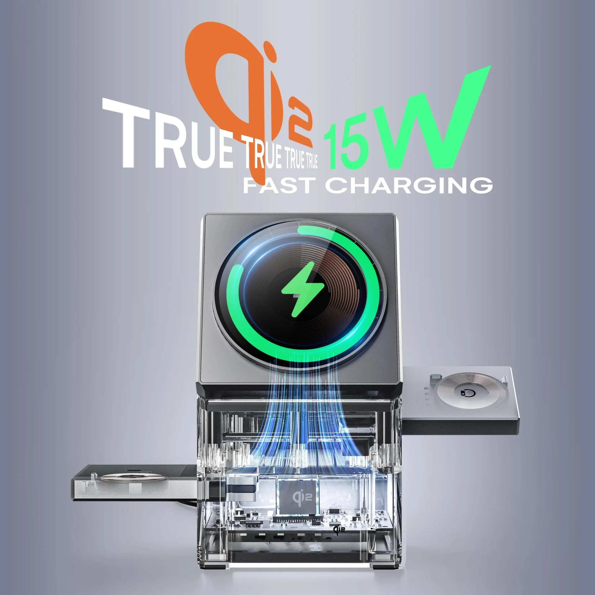 Touch Autorotation Magnetic Wireless Charging Station Qi2 15W Fast Charging Phone 3 in 1 Wireless Charger for IWatch AirPods