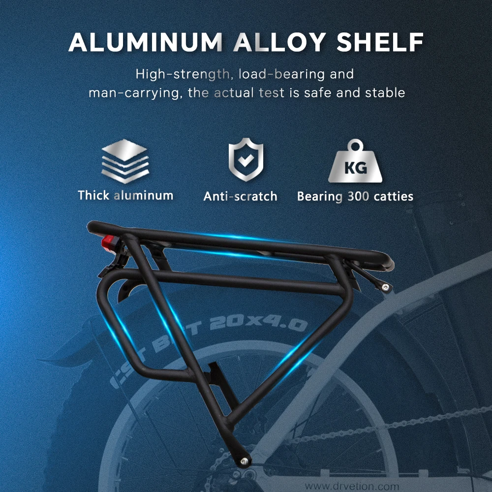 DrVetion CT20 Electric Fat Bike 48V 750W up to 45km/h 250W Rear Hub Motor Aluminum Frame 60km Range