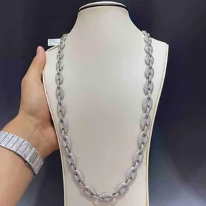 Premium Quality 18MM VVS Moissanite Brilliant Cut Cuban Link Chain 10K Gold Sterling Silver Hip Hop Miami IGI Certified Unisex