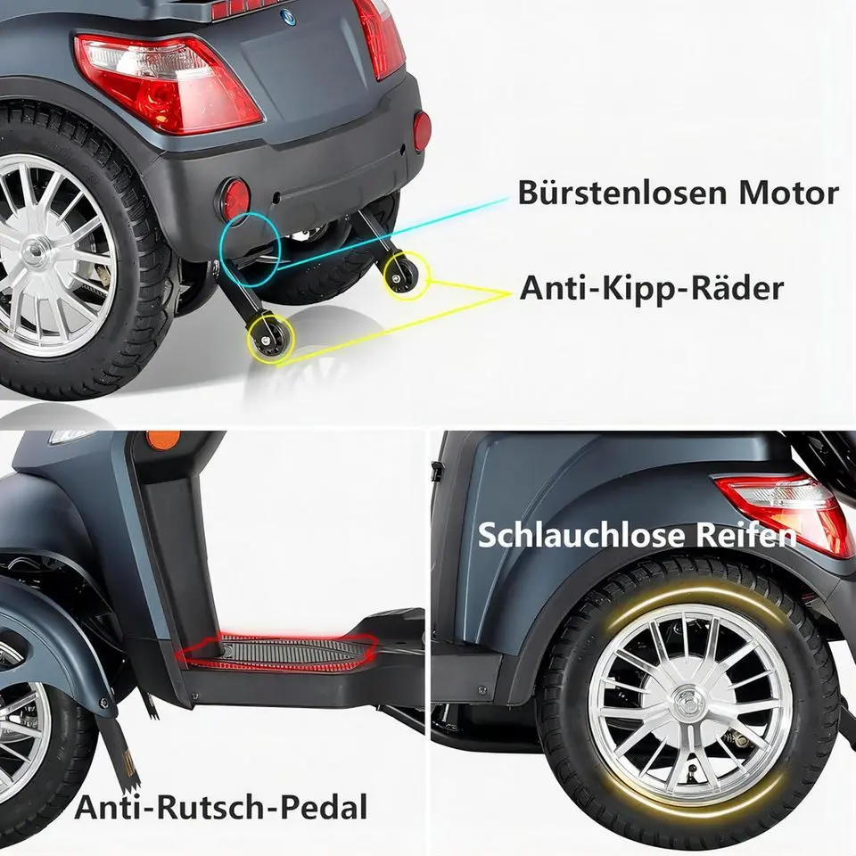 ZVGREEN 25km/h 4-Wheel Electric Scooter Seniorenmobil Mobilitätsroller Elektromobil