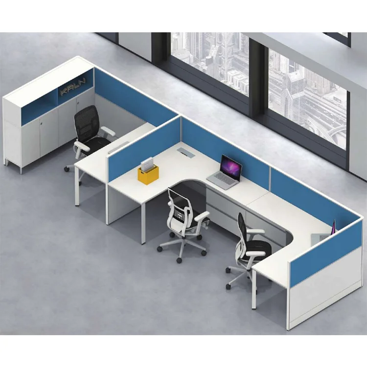 Modular Office Tables Call Center Cubicles 6 Person Workstation Office Table Office Furniture With Steel Leg and Screen