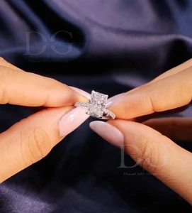 3 CT Radiant Cut Engagement Wedding Ring EF/VS Moissanite Diamond Prong Setting IGI Certified Ethnic Party & Anniversary Gift
