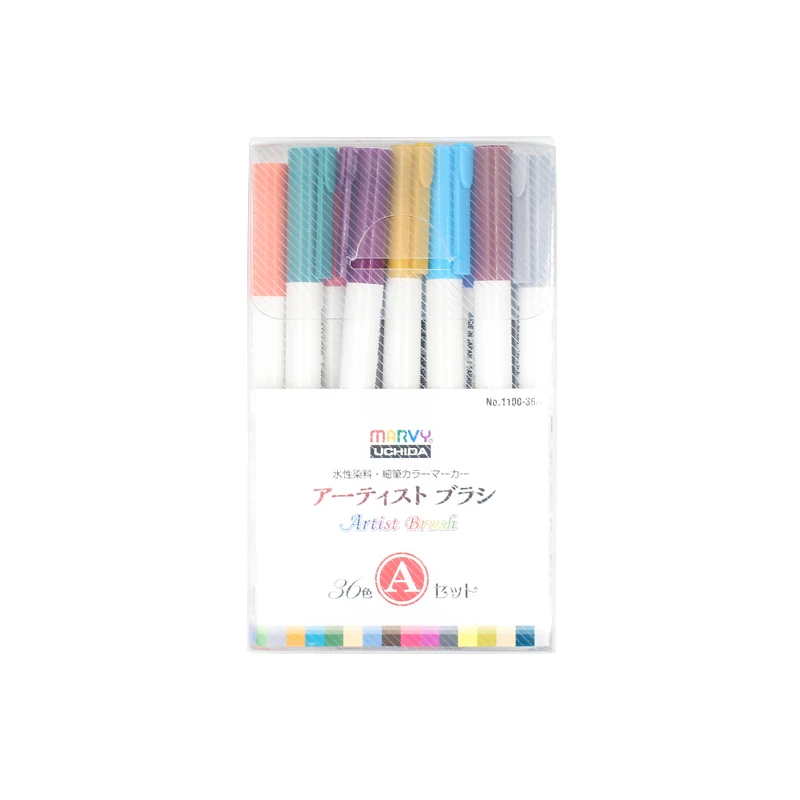 Marvy Uchida Watercolor Brush Head Marker Pens - 5/18/36 Colors