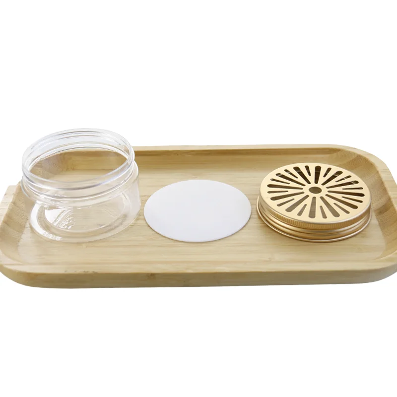 Empty 50ml 100ml 200ml 250ml 500ml Car Air Freshener Aromatherapy Plastic Solid Perfume Jar with Metal Hole Lid