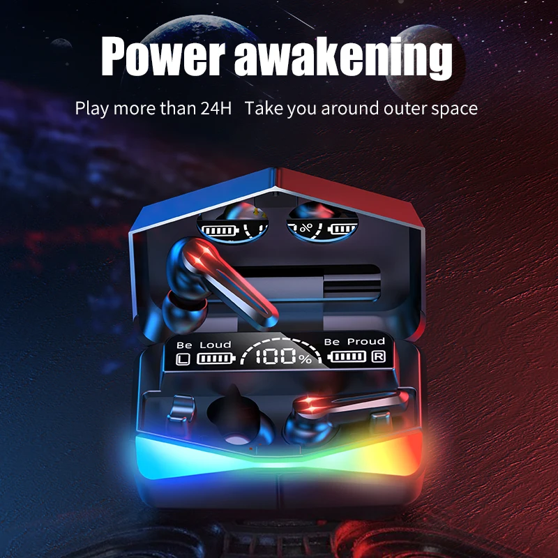 Лидер продаж на Amazon, Классные модные зеркальные беспроводные Игровые наушники с дисплеем на аккумуляторе M28, Tws наушники, спортивные наушники-вкладыши для мобильного телефона