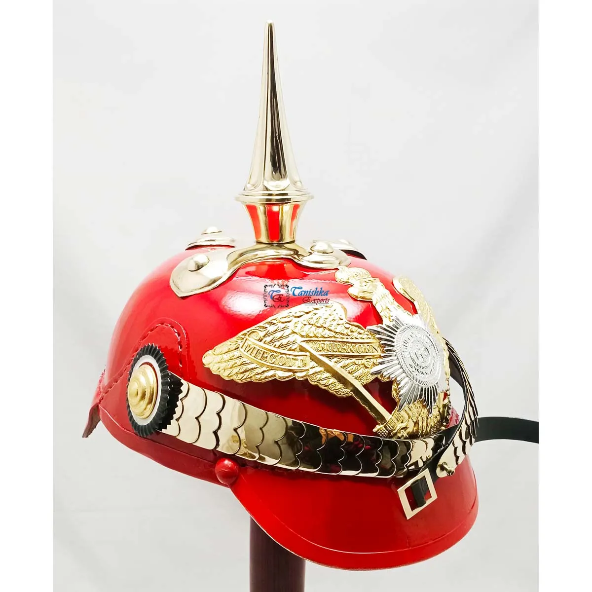 Red Spectacle Armor Prussian Medieval Decor Wearable Armor Helmet Spectacles Agate Leather ...