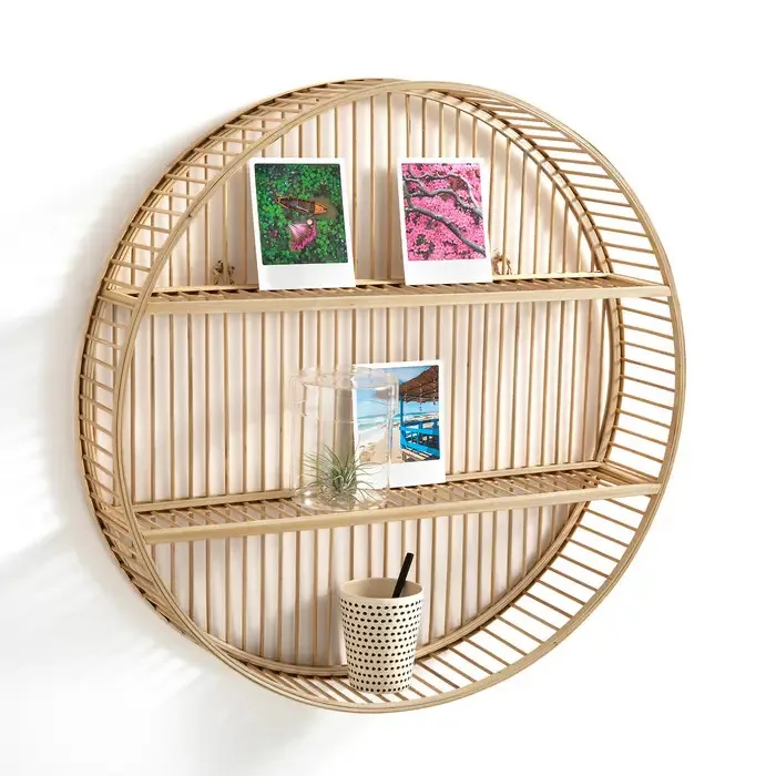 Neues Design Bambus Wandre gal runde Regale Wandbehang Rack Kreis  Bcherregal Lager regale