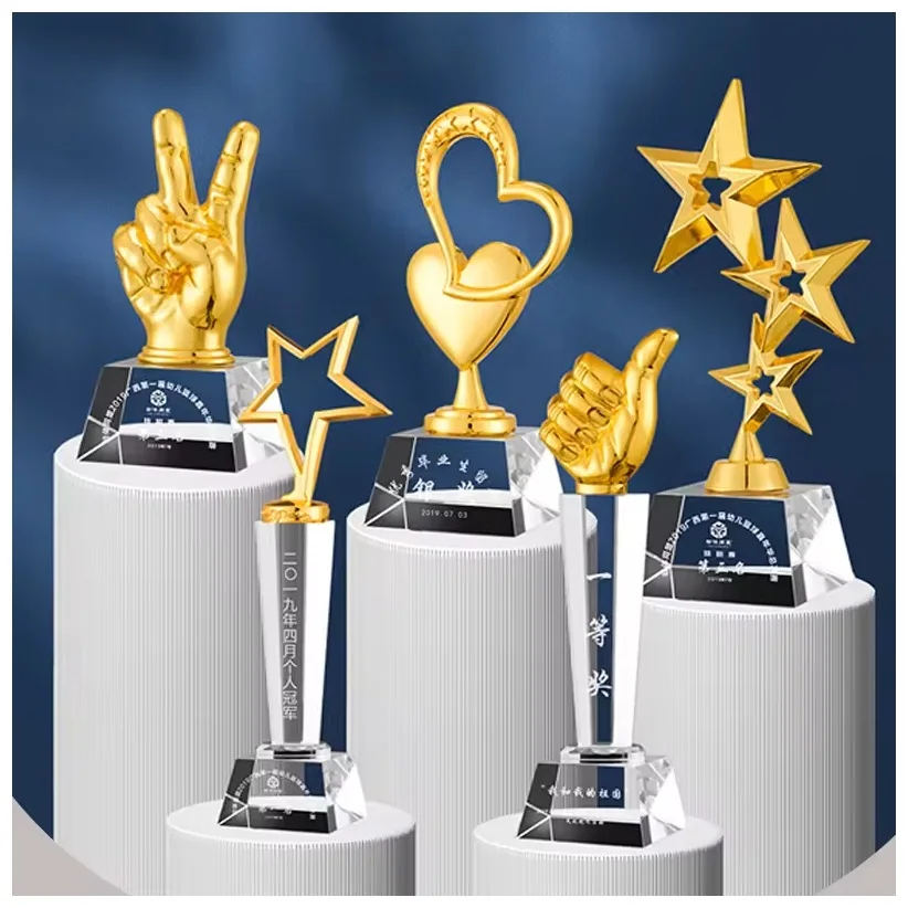 Latest Trophy Extravagant Custom Engraving Gold Crystal Metal Music Note Plaque Award for Best Singer Trophy & Recognition Award