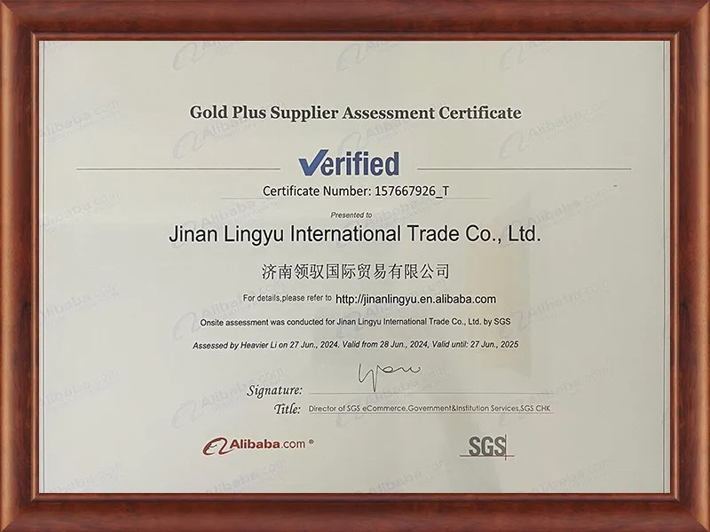 SGS Gold Plus Supplier Assessment Certificate