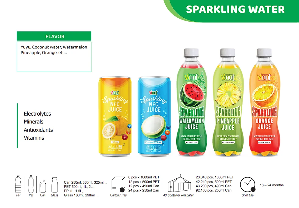 11.1 fl oz VINUT Canned Sparkling water Blueberry and Pomegranate Wholesaler Private label OEM