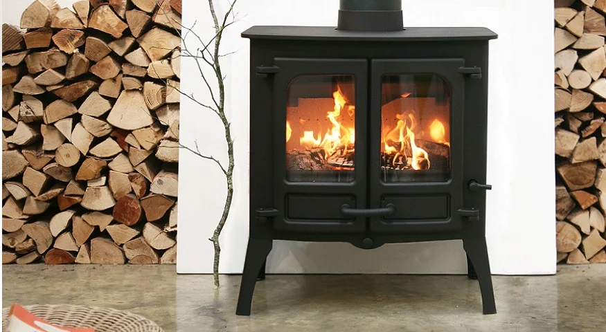 Home Appliance 6-8mm Wood Pellet Burning Stove Real Flame Fireplace Wood Pellet Stove Klbl-100b