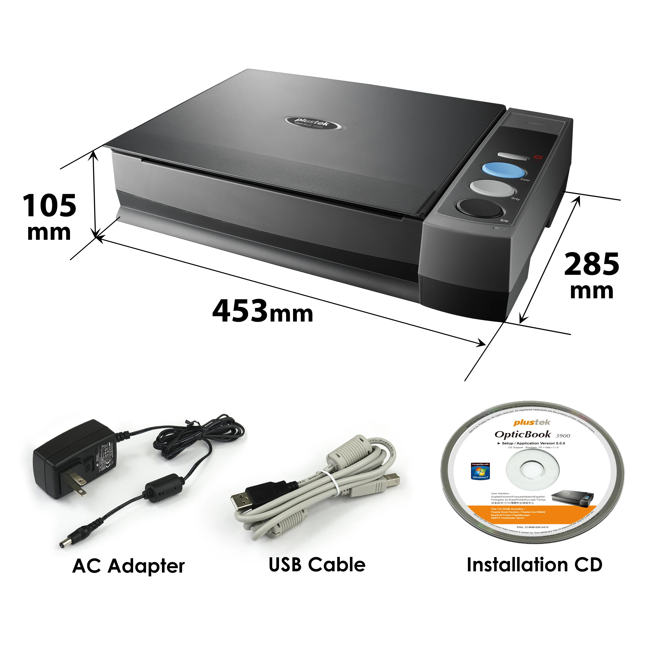 ブックスキャナー Plustek OpticBook 3800L Plustek A4ブックスキャナーOpticBook 3800L、ブックエッジデザインの