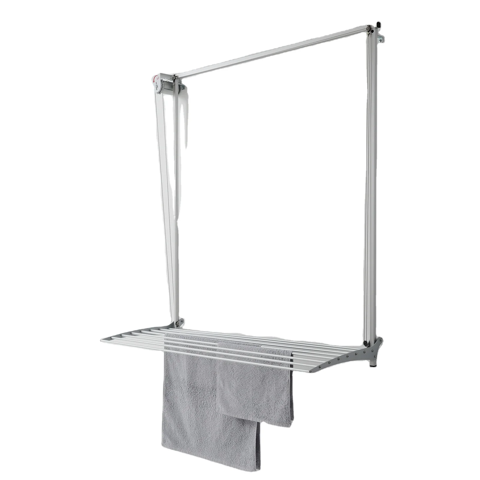 Made In Italy Wall Clothes Drying Rack Spacesaving Wallmounted Clothes Airer 88x137x52 Cm