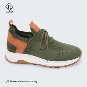 LANCI Leather Knit Sneakers Wholesale Factory Custom Made Shoes Private Label Original Mens Sports Shoes