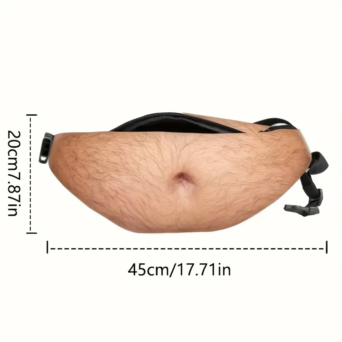 Faux belly waist bag product size