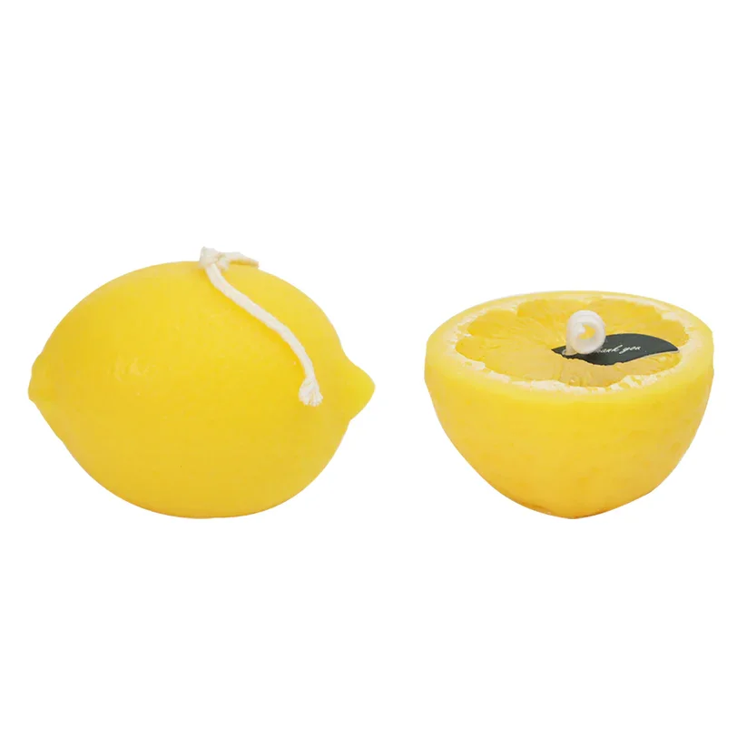 Wholesome Aroma Essence Natural Soy Wax Lemon Shaped Candle Set For