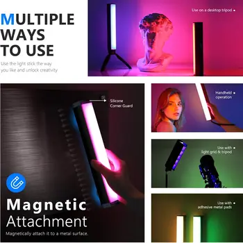 NEEWER RGB LED Video Light Stick, Touch Bar & APP Control, Magnetic Handheld Photography Light, Dimmable 3200K~5600K CRI98+ detail image