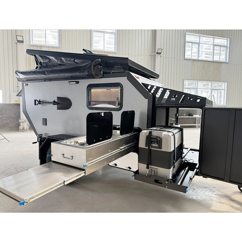 Off Road Camper Trailer Pop up Hybrid Caravan Mini Camping Trailer ...
