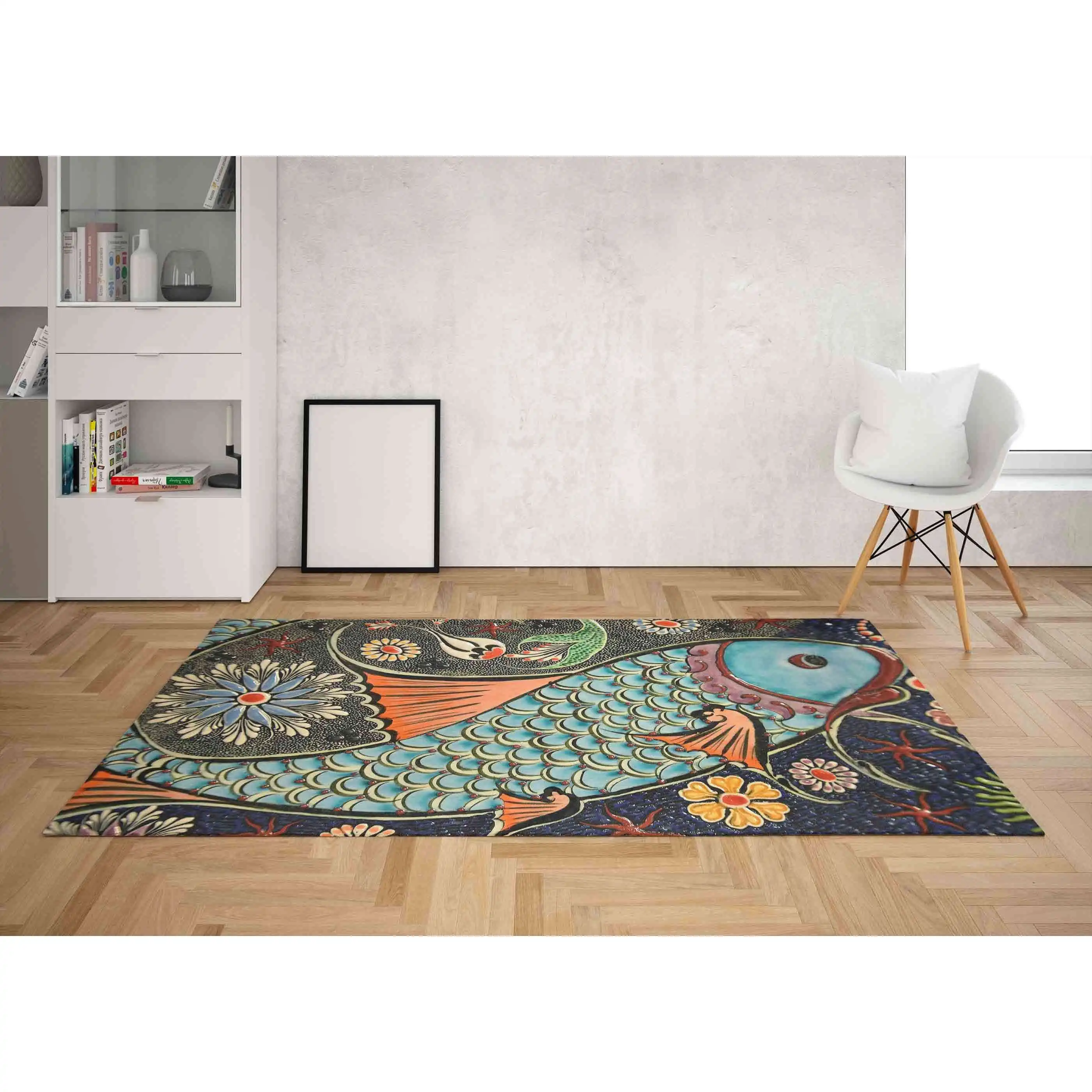 Mosaik-Fisch-Effekt-Teppiche, Bedruckter Teppich, Dünn, Tiermotiv, Brautjungfer, Bunt, Salon, Muster, Küche, Fisch, Mit Florweiche Oberfläche| Alibaba.com