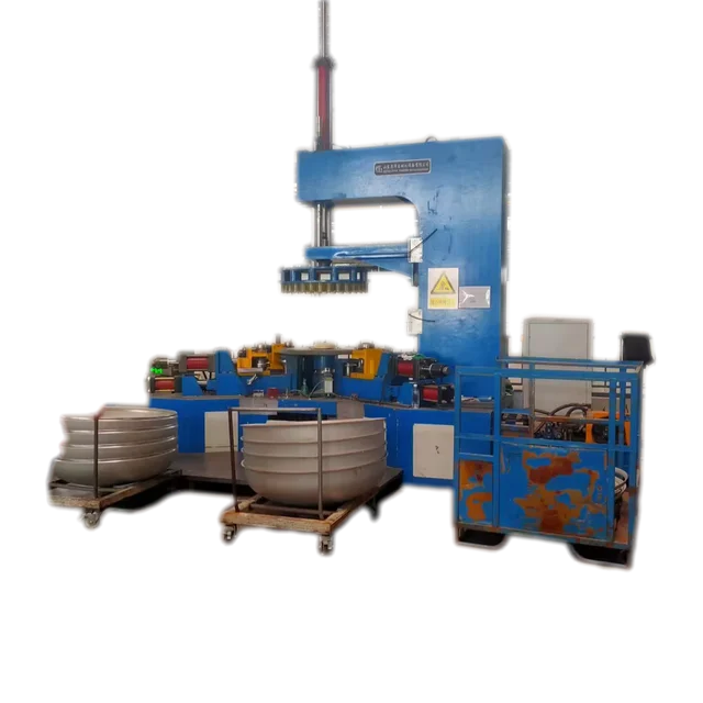Fully automatic pressure vessel head flanging and cutting machine