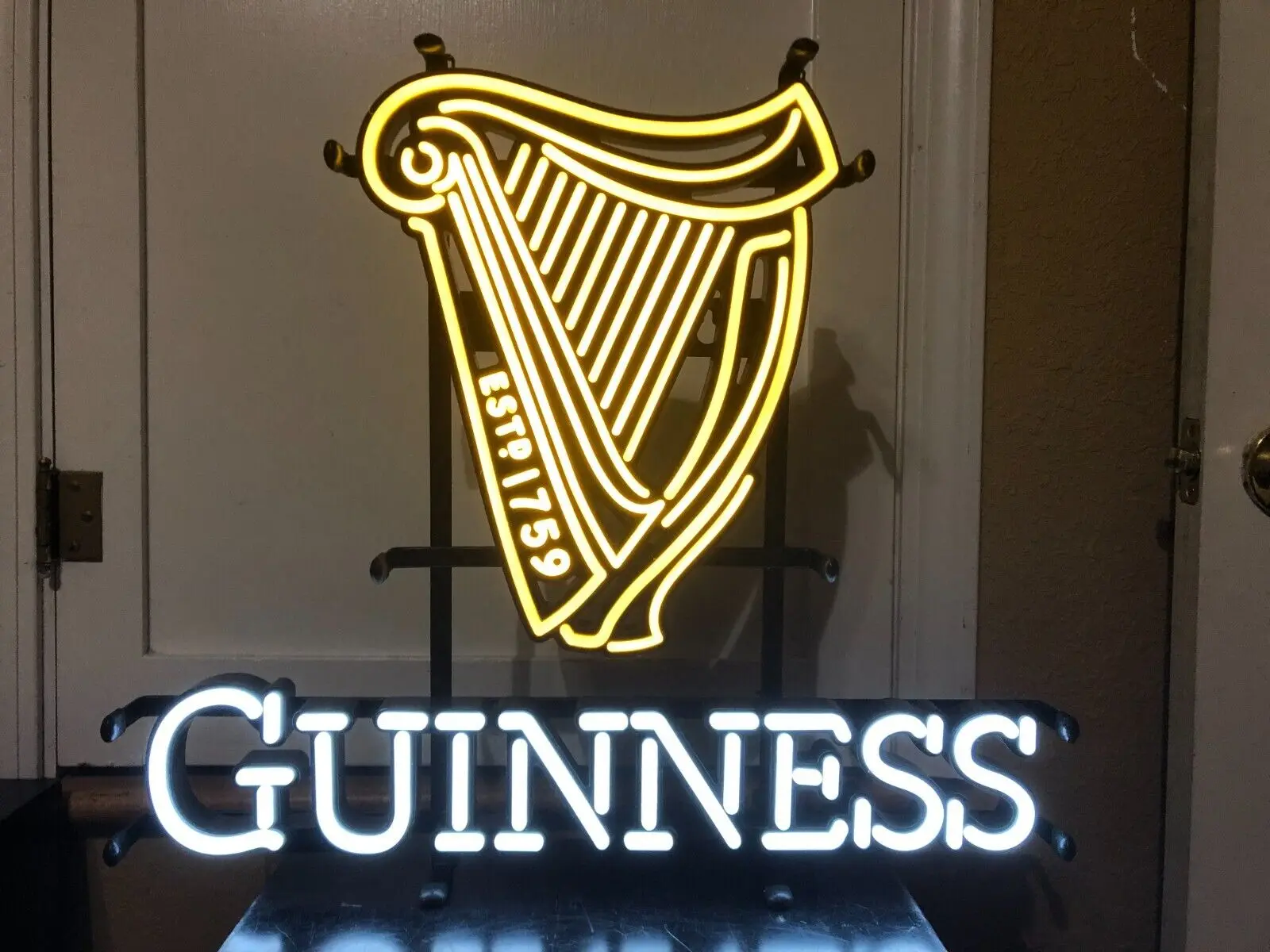 Guinness Beer Led Bar Sign Man Cave Garage Decor Light Guinness Harp