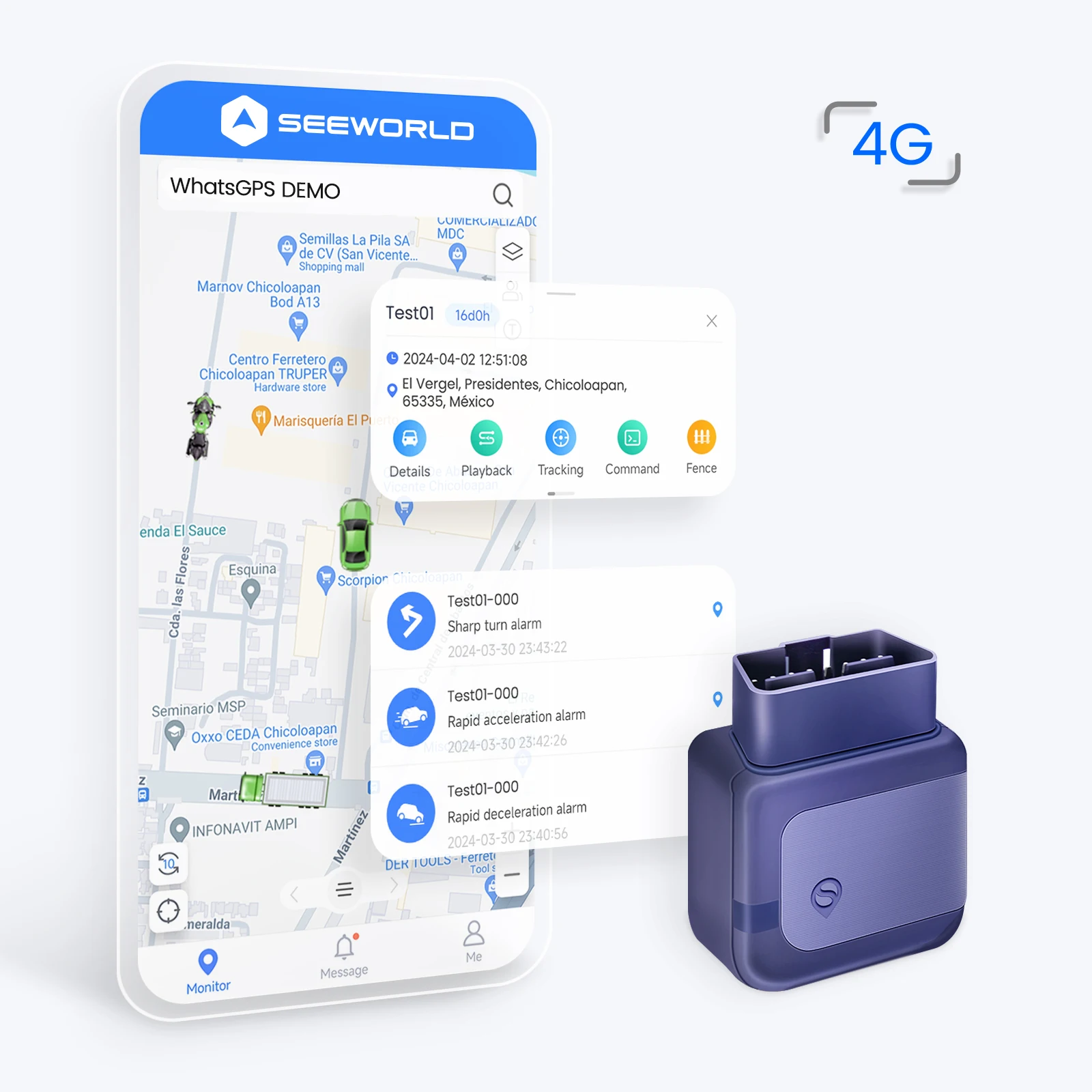 Wireless Tracker Waterproof With Google Map OBD GPS OBD Diagnostic Tool for Car and Fleet