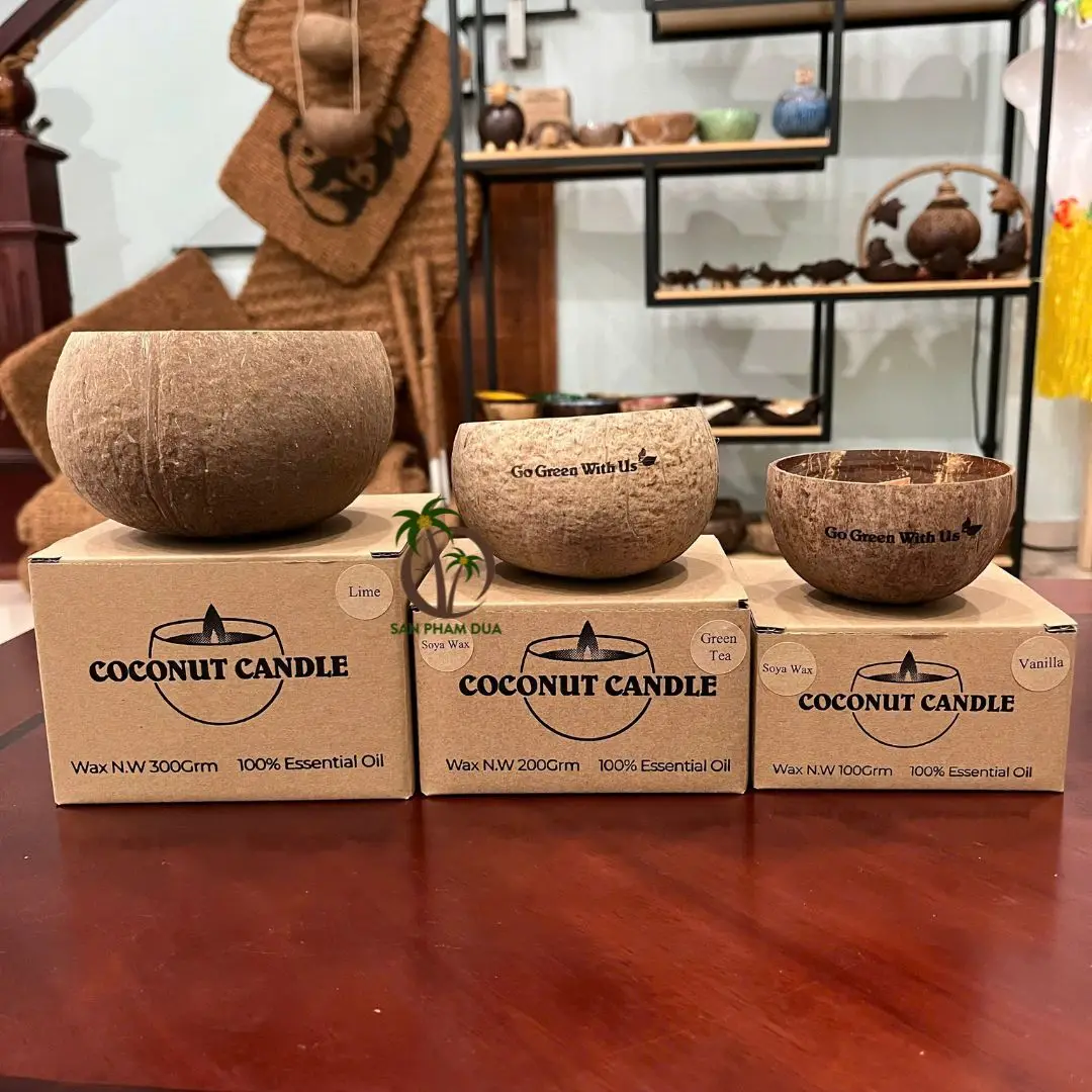 Mosquito Repellent Candle - Handmade Soy  Coconut Wax in Coconut Shell